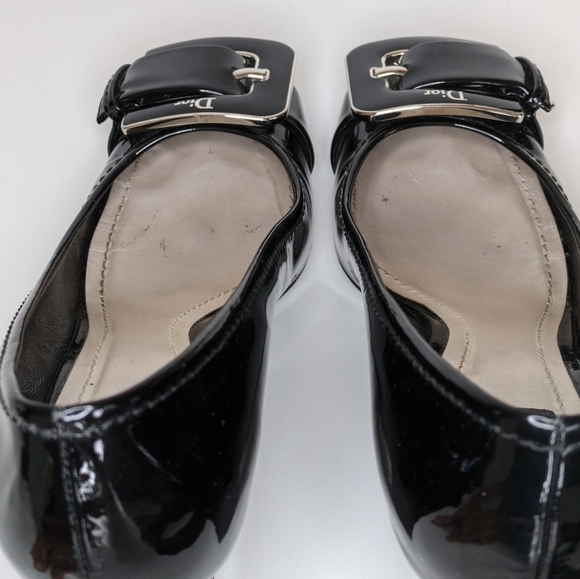Dior Black Patent Leather Buckle Detail Block Heel Pumps Size 8.5-9 - Picture 8 of 8